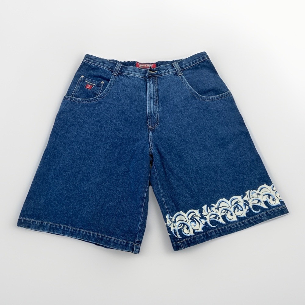 Ignition Baggy Jean Shorts Mens 38 Tribal JNCO Style Vintage Y2k Denim